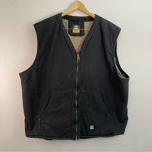 Berne Sherpa Lined Black Full Zip Vest Men’s 3XL